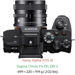 Sony A7S III with Sigma 17mm F4 DG DN C Lens Size