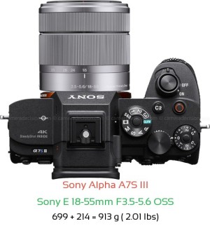 Sony A7S III with Sony E 18-55mm F3.5-5.6 OSS Lens Size