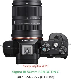 Sony A7S with Sigma 18-50mm F2.8 DC DN C Lens Size