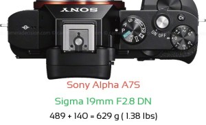 Sony A7S with Sigma 19mm F2.8 DN Lens Size