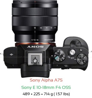 Sony A7S with Sony E 10-18mm F4 OSS Lens Size