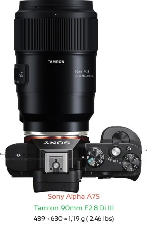 Sony A7S with Tamron 90mm F2.8 Di III Lens Size