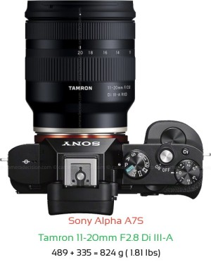 Sony A7S with Tamron 11-20mm F2.8 A Lens Size