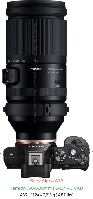 Sony A7S with Tamron 150-500mm F5-6.7 Lens Size