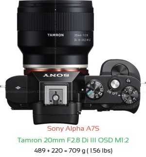 Sony A7S with Tamron 20mm F2.8 Di III OSD M1:2 Lens Size