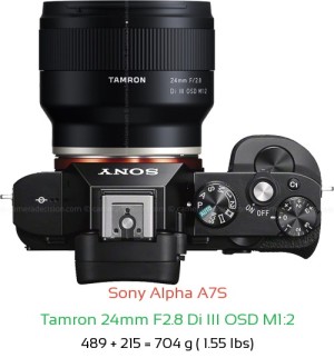 Sony A7S with Tamron 24mm F2.8 Di III OSD M1:2 Lens Size
