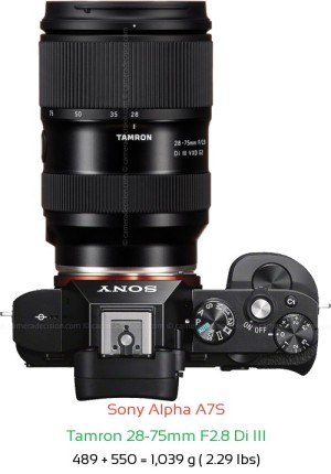 Sony A7S with Tamron 28-75mm F2.8 Di III Lens Size