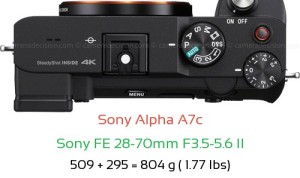 Sony A7c with Sony FE 28-70mm F3.5-5.6 II Lens Size