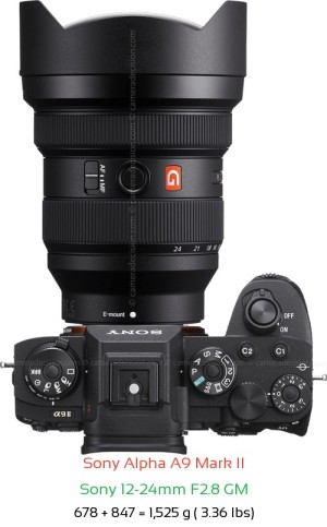 Sony A9 II with Sony 12-24mm F2.8 GM Lens Size