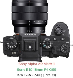 Sony A9 II with Sony E 10-18mm F4 OSS Lens Size