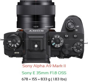 Sony A9 II with Sony E 35mm F1.8 OSS Lens Size
