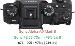 Sony A9 II with Sony FE 28-70mm F3.5-5.6 II Lens Size