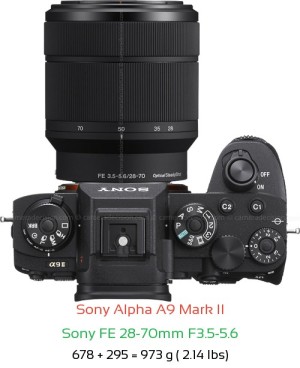 Sony A9 II with Sony FE 28-70mm F3.5-5.6 Lens Size
