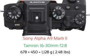 Sony A9 II with Tamron 16-30mm f2.8 Lens Size