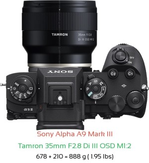 Sony A9 III with Tamron 35mm F2.8 Di III OSD M1:2 Lens Size