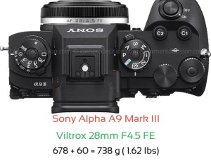 Sony A9 III with Viltrox 28mm F4.5 FE Lens Size