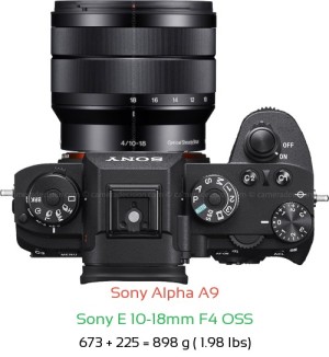 Sony A9 with Sony E 10-18mm F4 OSS Lens Size