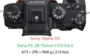 Sony A9 with Sony FE 28-70mm F3.5-5.6 II Lens Size