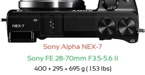 Sony NEX-7 with Sony FE 28-70mm F3.5-5.6 II Lens Size