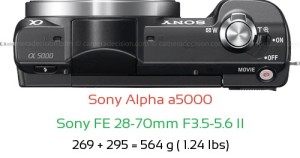 Sony a5000 with Sony FE 28-70mm F3.5-5.6 II Lens Size