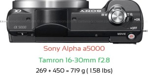 Sony a5000 with Tamron 16-30mm f2.8 Lens Size