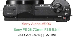 Sony a5100 with Sony FE 28-70mm F3.5-5.6 II Lens Size