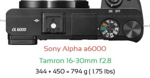 Sony A6000 with Tamron 16-30mm f2.8 Lens Size