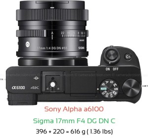 Sony A6100 with Sigma 17mm F4 DG DN C Lens Size