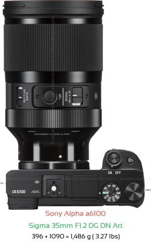 Sony A6100 with Sigma 35mm F1.2 DG DN Art Lens Size