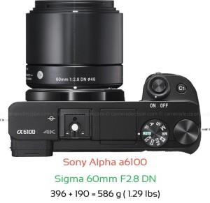 Sony A6100 with Sigma 60mm F2.8 DN Lens Size