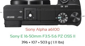 Sony A6100 with Sony E 16-50mm F3.5-5.6 PZ OSS II Lens Size