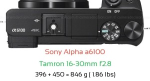 Sony A6100 with Tamron 16-30mm f2.8 Lens Size