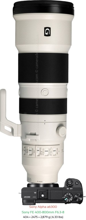 Sony A6300 with Sony FE 400-800mm F6.3-8 Lens Size