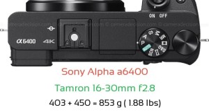 Sony A6400 with Tamron 16-30mm f2.8 Lens Size