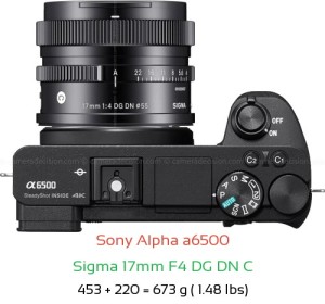 Sony A6500 with Sigma 17mm F4 DG DN C Lens Size