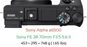 Sony A6500 with Sony FE 28-70mm F3.5-5.6 II Lens Size