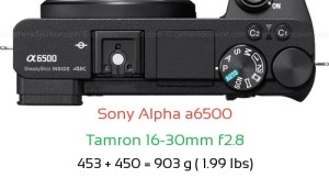 Sony A6500 with Tamron 16-30mm f2.8 Lens Size