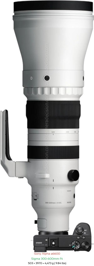 Sony A6600 with Sigma 300-600mm f4 Lens Size