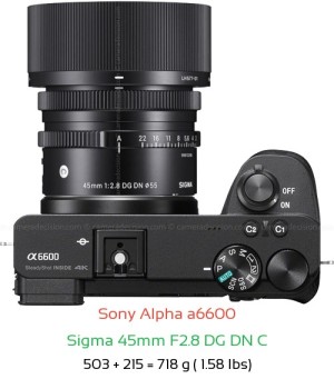 Sony A6600 with Sigma 45mm F2.8 DG DN C Lens Size