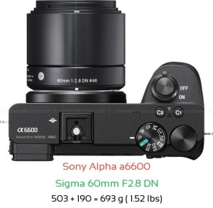 Sony A6600 with Sigma 60mm F2.8 DN Lens Size