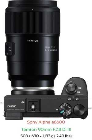 Sony A6600 with Tamron 90mm F2.8 Di III Lens Size