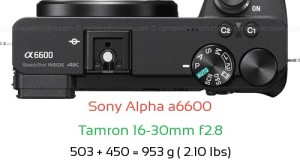 Sony A6600 with Tamron 16-30mm f2.8 Lens Size
