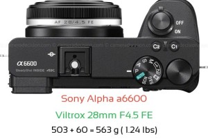 Sony A6600 with Viltrox 28mm F4.5 FE Lens Size