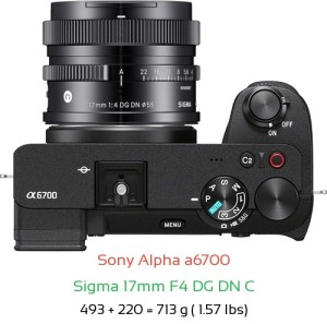 Sony A6700 with Sigma 17mm F4 DG DN C Lens Size
