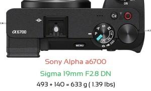 Sony A6700 with Sigma 19mm F2.8 DN Lens Size