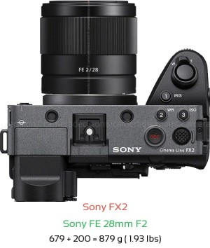 Sony FX2 with Sony FE 28mm F2 Lens Size