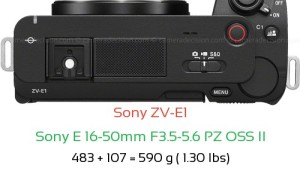 Sony ZV-E1 with Sony E 16-50mm F3.5-5.6 PZ OSS II Lens Size