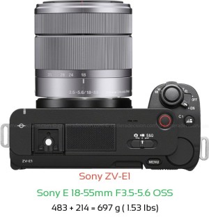 Sony ZV-E1 with Sony E 18-55mm F3.5-5.6 OSS Lens Size