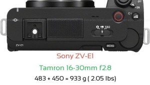 Sony ZV-E1 with Tamron 16-30mm f2.8 Lens Size