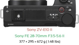 Sony ZV-E10 II with Sony FE 28-70mm F3.5-5.6 II Lens Size
